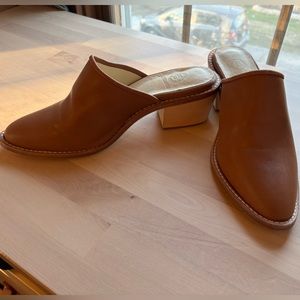 NYLA Premium Leather Foxhill Mules Brown- New!